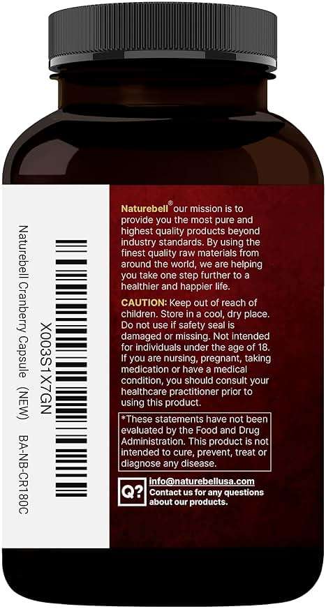 NatureBell Cranberry Concentrate - 240 Capsules - Organic Cranberry Concentrate with Acerola Cherry - Urinary Tract & Prostate Support* - Vegetarian - Image 7