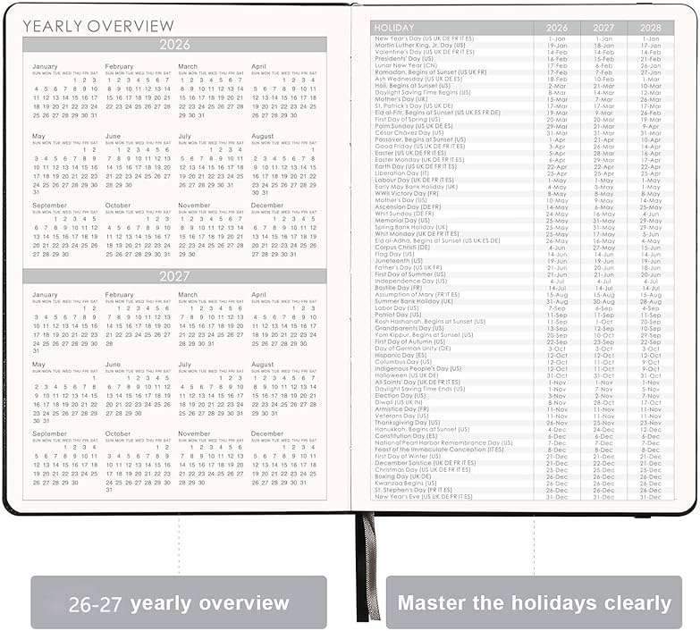 Planner 2026-2027 - Jul. 2026 - June. 2027, 2026-2027 Planner, 12-Months 26-27 Planners Weekly and Monthly, 5.75" x 8.25", Saffiano Leather with Thick Paper, Back Pocket with Notes Pages - Image 5