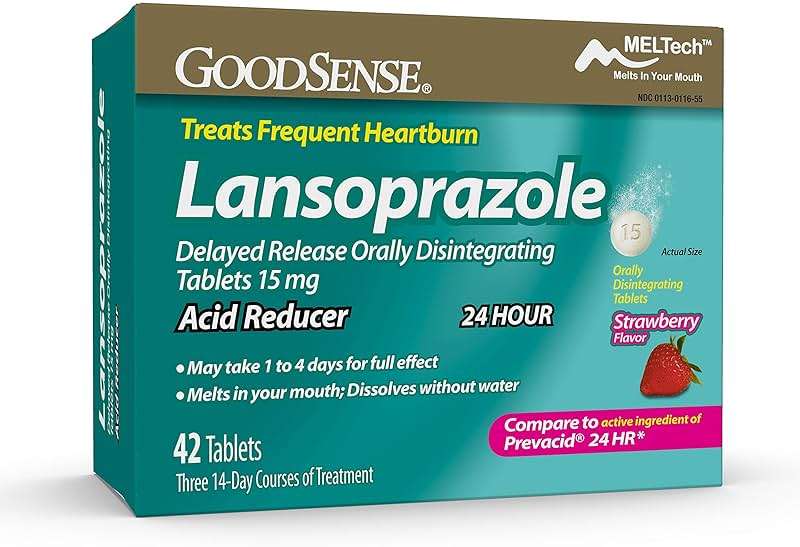 GoodSense Good Sense Lansoprazole Delayed Release Orally Disintegrating Tablets 15 mg, Acid Reducer, Strawberry Flavor, 42 Count - Image 1