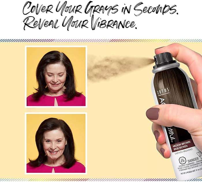 AGE beautiful Root Touch Up Hair Color Spray, Temporary Gray Coverage Concealer for Hairline & Thinning Hair, Adds Volume, Water & Sweat Resistant for Gray Roots - Image 3