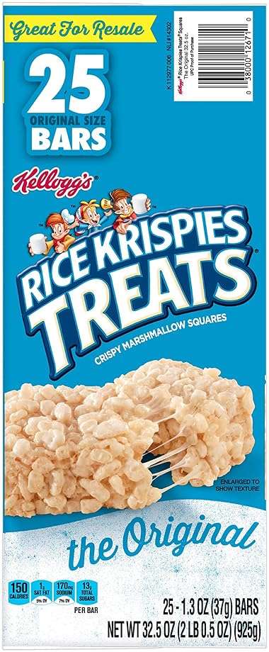 Kellogg’s Rice Krispies Treats, Crispy Marshmallow Squares, Original, Single Serve, Display Box, 1.3 oz Bars (25 Count) - Image 6