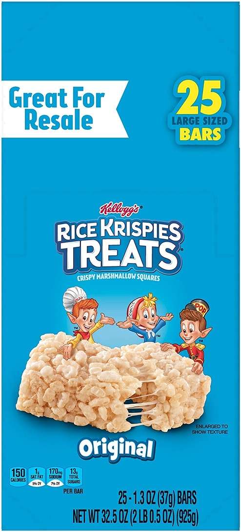 Kellogg’s Rice Krispies Treats, Crispy Marshmallow Squares, Original, Single Serve, Display Box, 1.3 oz Bars (25 Count) - Image 8