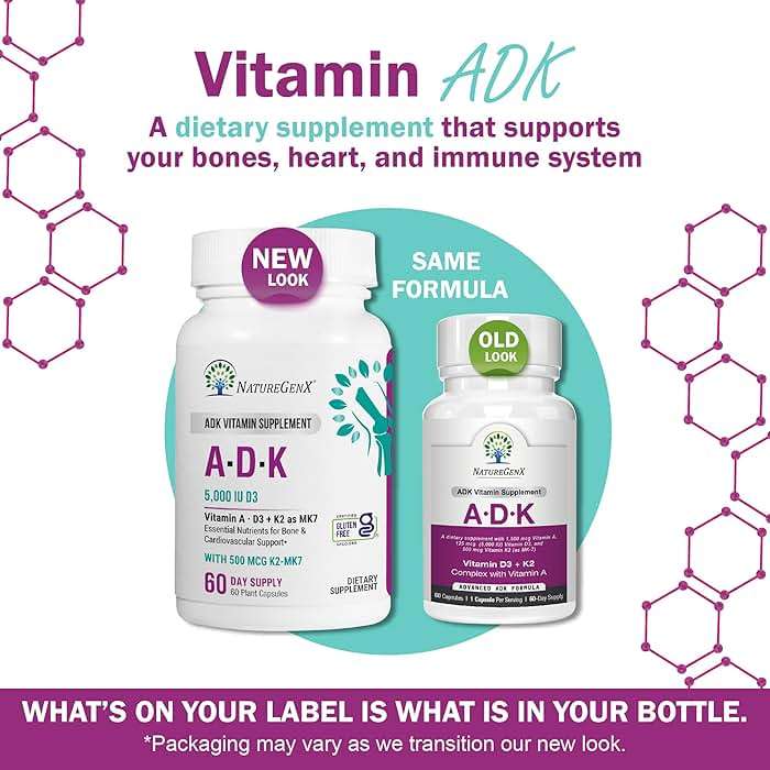NatureGenX ADK Vitamin Supplement – Vitamins A, D3 & K2 MK-7 for Bone Health & Calcium Absorption – Gluten-Free, Non-GMO, Soy-Free – 60 Capsules (2-Month Supply) - Image 2