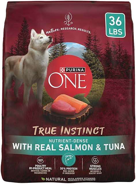 Purina ONE True Instinct With Real Salmon and Tuna Natural With Added Vitamins, Minerals and Nutrients High Protein Dog Food Dry Formula - 36 lb. Bag - Image 1