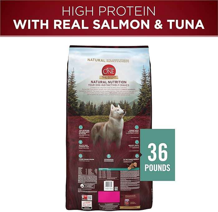 Purina ONE True Instinct With Real Salmon and Tuna Natural With Added Vitamins, Minerals and Nutrients High Protein Dog Food Dry Formula - 36 lb. Bag - Image 6