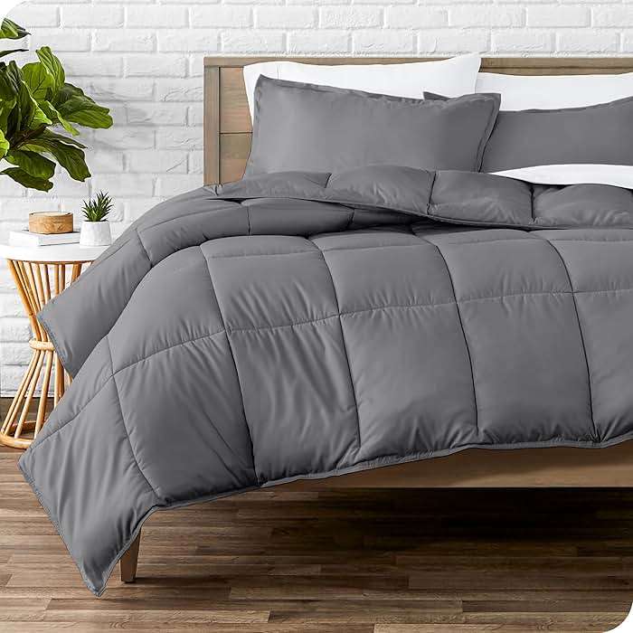 Bare Home Comforter Set - Queen Size - Ultra-Soft - Goose Down Alternative - Premium 1800 Series - All Season Warmth (Queen, Grey) - Image 1