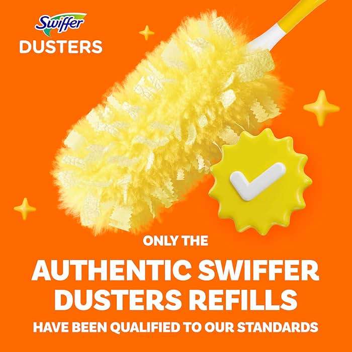 Swiffer Dusters Refill for Cleaning, Feather & Microfiber Duster Disposable Alternative, For Dusting Furniture, Blinds, Ceiling Fans, Walls, Helps Remove Allergens, Heavy Duty, Unscented, 11ct - Image 5