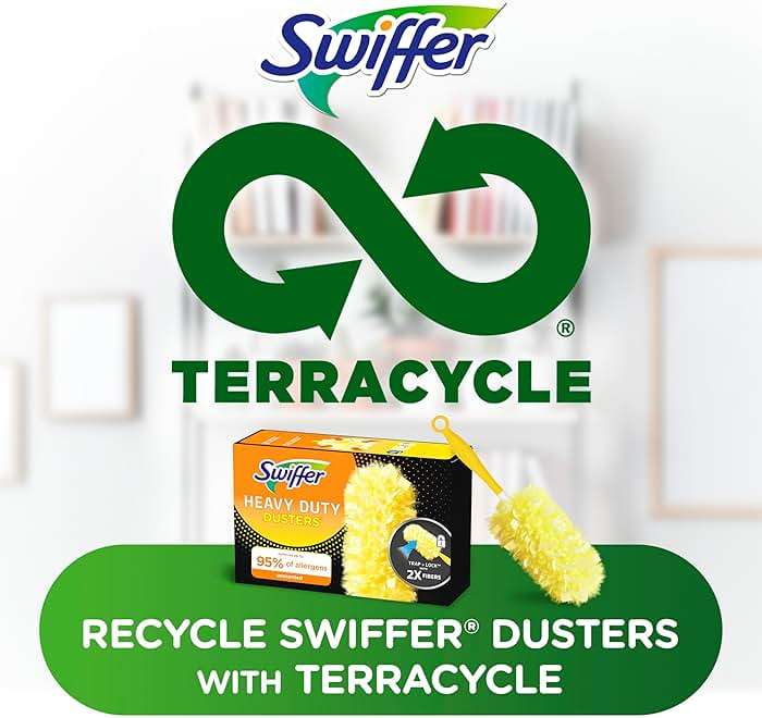 Swiffer Dusters Refill for Cleaning, Feather & Microfiber Duster Disposable Alternative, For Dusting Furniture, Blinds, Ceiling Fans, Walls, Helps Remove Allergens, Heavy Duty, Unscented, 11ct - Image 8