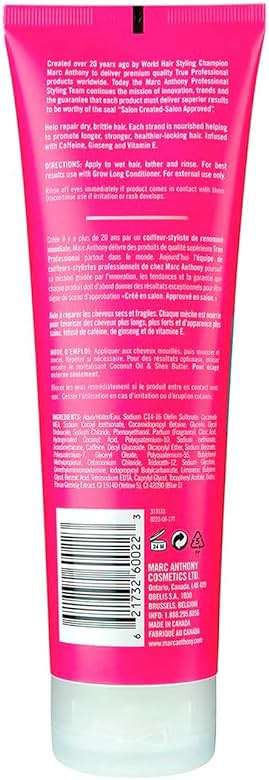 Marc Anthony Strengthening Biotin Shampoo, Grow Long Anti-Frizz, Anti-Breakage & Nourishing Formula For Split Ends - Vitamin E, Caffeine & Ginseng for Dry & Damaged Hair - Image 2