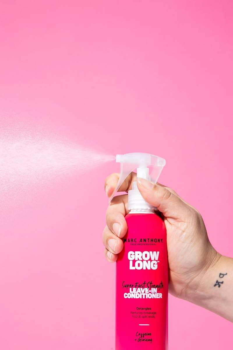 Marc Anthony Leave-In Conditioner Spray & Detangler, Grow Long Biotin - Anti-Frizz Deep Conditioner For Split Ends & Breakage - Vitamin E, Caffeine & Ginseng for Curly, Dry & Damaged Hair - Image 3