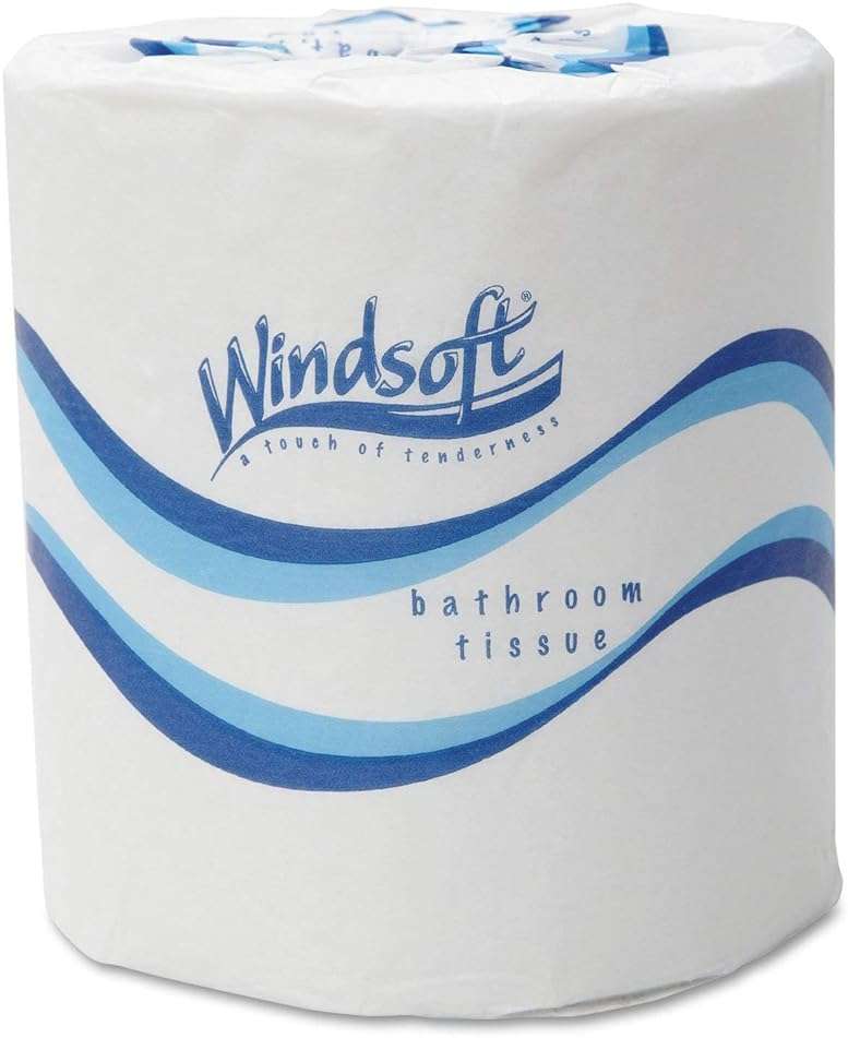 Windsoft Toilet Paper, 48-Pack, Bulk Bath Tissue, Rolls Individually Packaged, Septic Safe, 2 Ply, White, 500 sheets Per Roll - Image 1