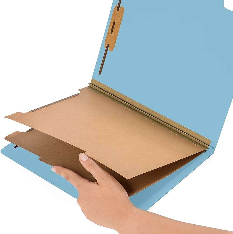 10 Blue Classification Folders - 2 Divider - 2 Inch Expansions - Durable 2 Prongs Designed to Organize Standard Medical Files, Law Client and Office Files - Letter Size, Light Blue, 10 Pack - Image 3