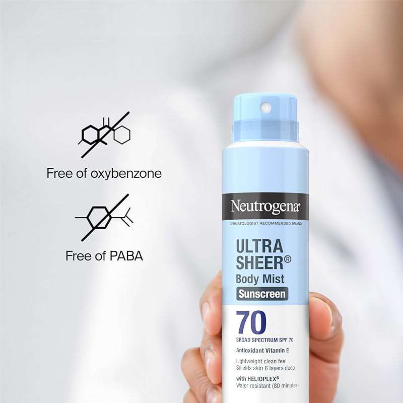 Neutrogena Ultra Sheer Dry Touch Sunscreen Spray SPF 70 Broad Spectrum UVA UVB Protection Lightweight Water Resistant up to 80 Minutes Oil PABA Oxybenzone Free, 3-pack of 5 oz - Image 8