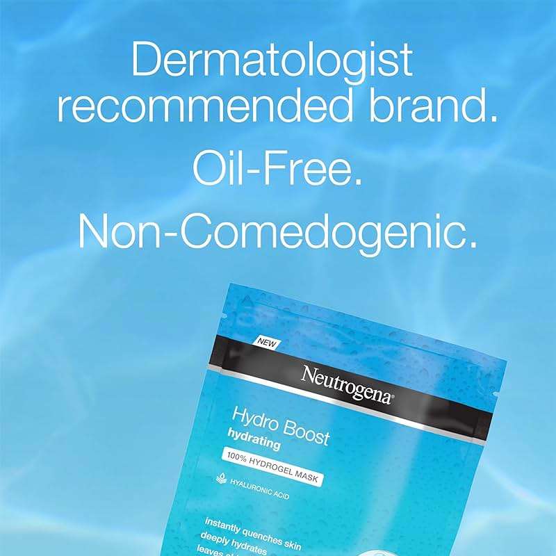 Neutrogena Hydro Boost Hydrating Face Mask 100% Hydrogel Sheet Moisturizing Instantly Quench Dry Skin Gentle Noncomedogenic Skin Care Mask, 12 pack of 1 oz - Image 2