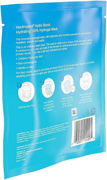 Neutrogena Hydro Boost Hydrating Face Mask 100% Hydrogel Sheet Moisturizing Instantly Quench Dry Skin Gentle Noncomedogenic Skin Care Mask, 12 pack of 1 oz - Image 11