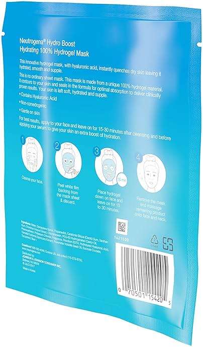Neutrogena Hydro Boost Hydrating Face Mask 100% Hydrogel Sheet Moisturizing Instantly Quench Dry Skin Gentle Noncomedogenic Skin Care Mask, 12 pack of 1 oz - Image 12