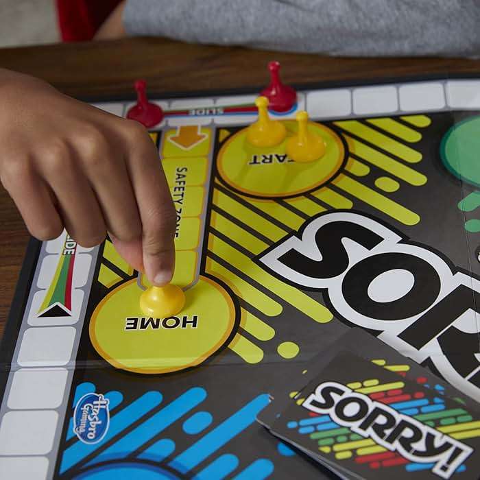 Sorry! Board Game for Kids Ages 6 and Up; Classic Hasbro Board Game; Each Player Gets 4 Pawns; Family Game - Image 2