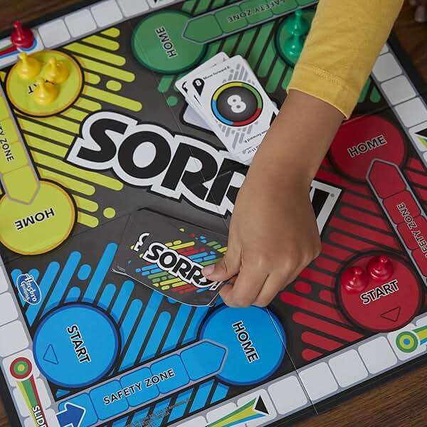 Sorry! Board Game for Kids Ages 6 and Up; Classic Hasbro Board Game; Each Player Gets 4 Pawns; Family Game - Image 5