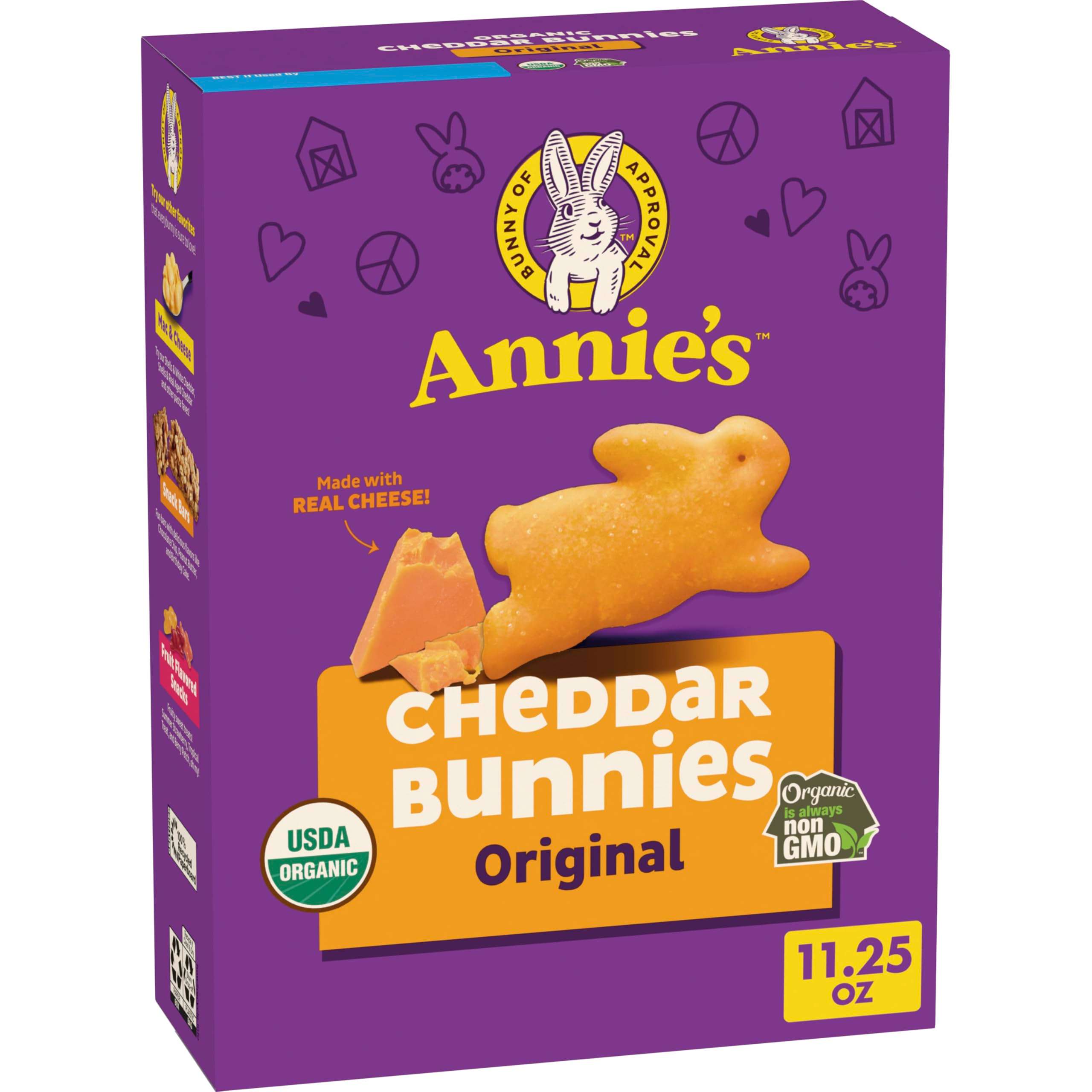 Annie's Organic Cheddar Bunnies Original Baked Snack Crackers, 11.25 oz - Image 1