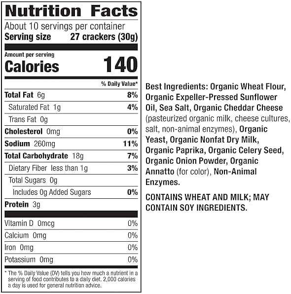 Annie's Organic Original Cheddar Squares Baked Snack Crackers, Made with Real Cheese, 11.25 oz - Image 2