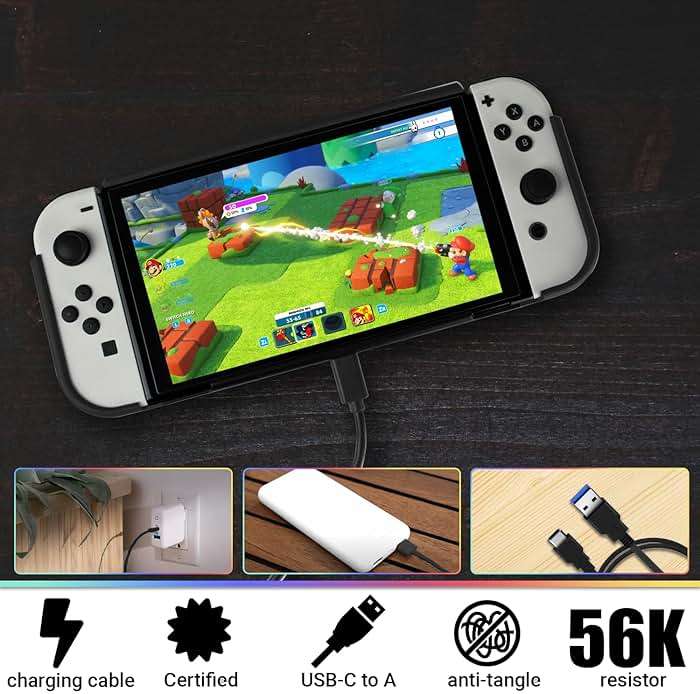 Orzly Switch 1 / Switch OLED Accessories Bundle – Case & Screen Protector for Nintendo Switch 1 (2017-2024 Console) Charge Cable, Game Holder, Comfort Grip Case, Headphones & More – Gift Box Edition - Image 7