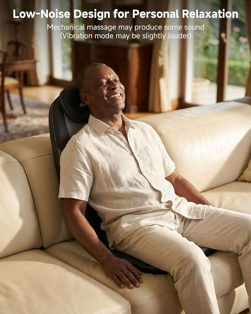 Snailax 2026 Upgraded Shiatsu Roller Back Massager with Heat Massage Chair Pad Kneading Back Massager for Pain Relief Deep Tissue Chair Massage Pad for Office Home Gift Fathers - Image 6