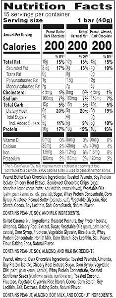 Nature Valley Protein Bars Variety Pack, Gluten Free Chewy Granola Snack Bars, 10g Protein, Peanut Butter Dark Chocolate, Salted Caramel Nut, Peanut Almond Dark Chocolate, 15 Count, 21.3 oz Box - Image 10