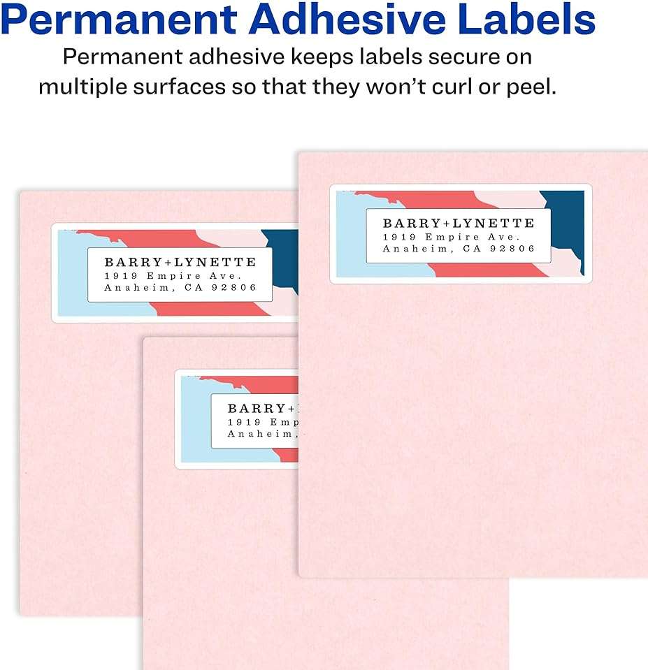 Avery Address Labels, Sure Feed and Easy Peel Technology, Glossy White Labels, 1" x 2-5/8", Permanent Adhesive, Laser/Inkjet, 300 Total (6525) - Image 7