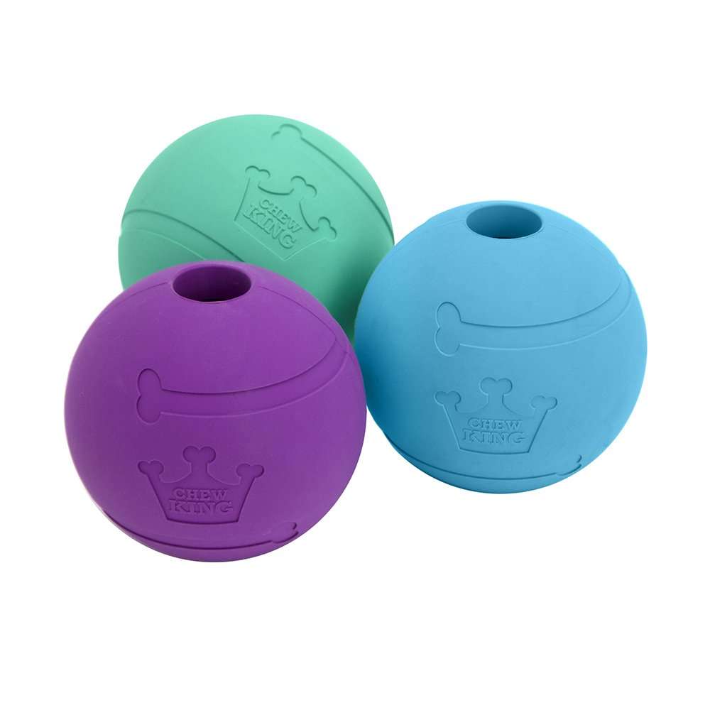 Chew King Fetch Balls Extremely Durable Natural Rubber Toy Pack of 3 - 3 inch Balls (CM-0263-CS01) - Image 1