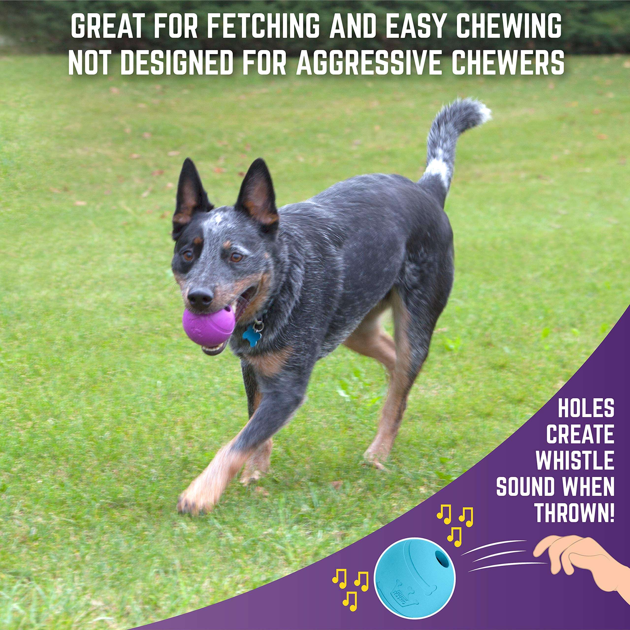 Chew King Fetch Balls Extremely Durable Natural Rubber Toy Pack of 3 - 3 inch Balls (CM-0263-CS01) - Image 4