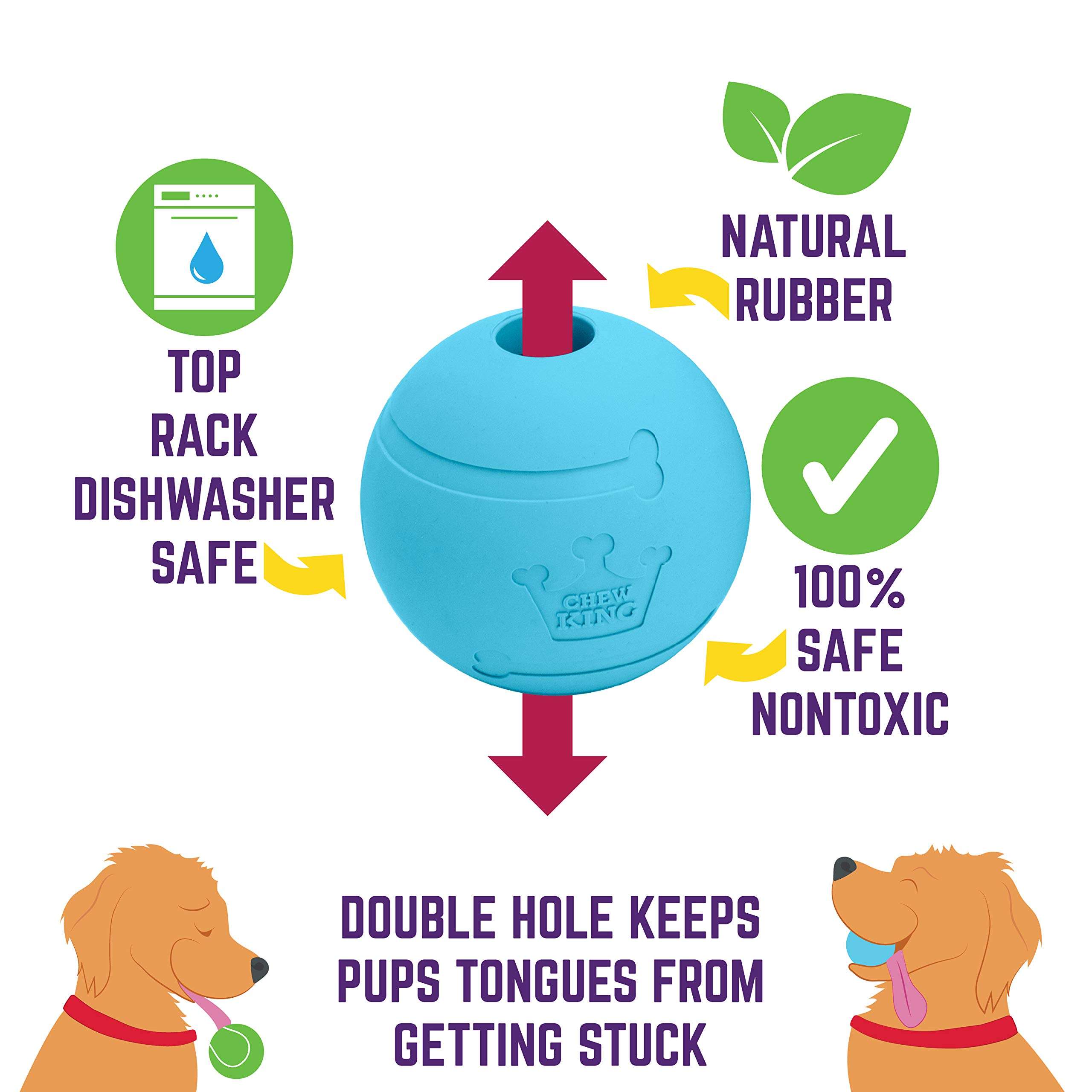 Chew King Fetch Balls Extremely Durable Natural Rubber Toy Pack of 3 - 3 inch Balls (CM-0263-CS01) - Image 5