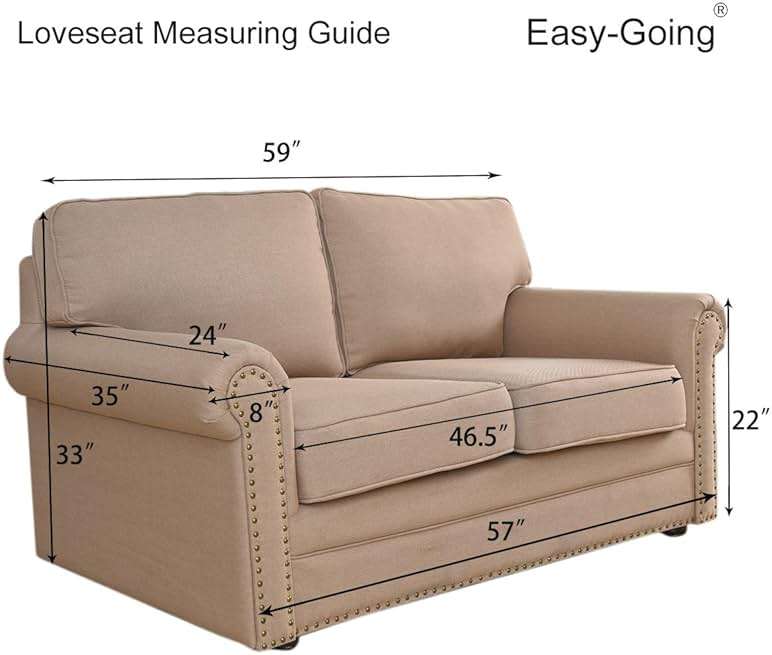 Easy-Going Stretch Loveseat Slipcover 1-Piece Sofa Cover Furniture Protector Couch Soft with Elastic Bottom for Kids Polyester Spandex Jacquard Fabric Small Checks (Loveseat, Black) - Image 2