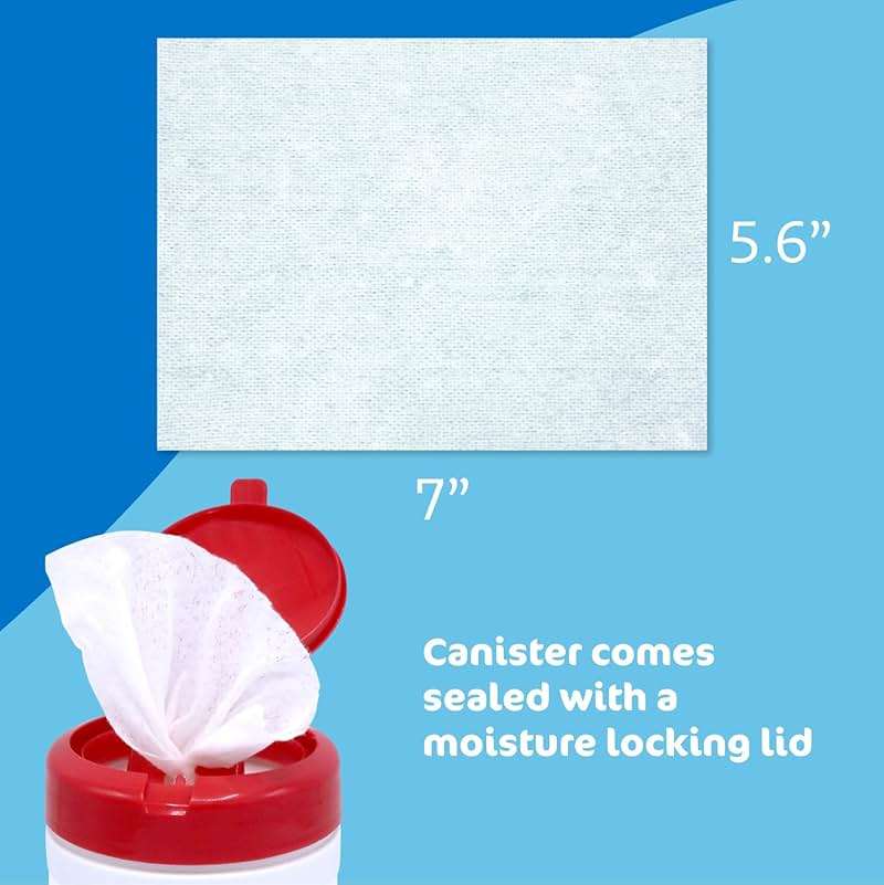 The Pharma-C Company -70% Isopropyl Alcohol Wipes [6 pack - 40ct Canisters] - Bulk IPA First Aid Antiseptic Wound Cleaner with Moisture Lock Lid. For minor cuts, scrapes, and burns. - Image 5
