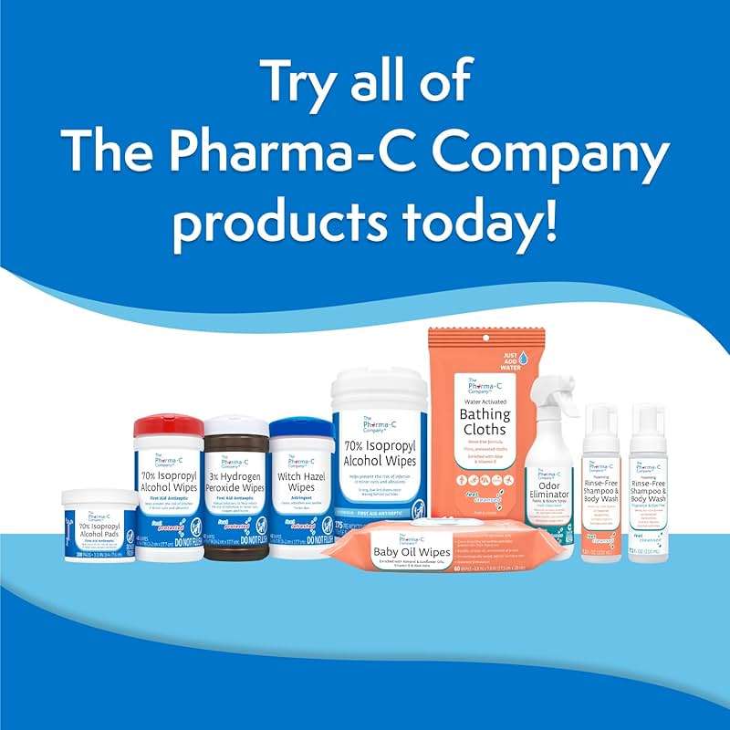 The Pharma-C Company -70% Isopropyl Alcohol Wipes [6 pack - 40ct Canisters] - Bulk IPA First Aid Antiseptic Wound Cleaner with Moisture Lock Lid. For minor cuts, scrapes, and burns. - Image 8