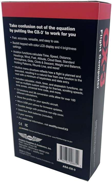 ASA CX-3 Flight Computer – Advanced Electronic E6B for Accurate Flight Planning and FAA Exam Preparation - Image 8