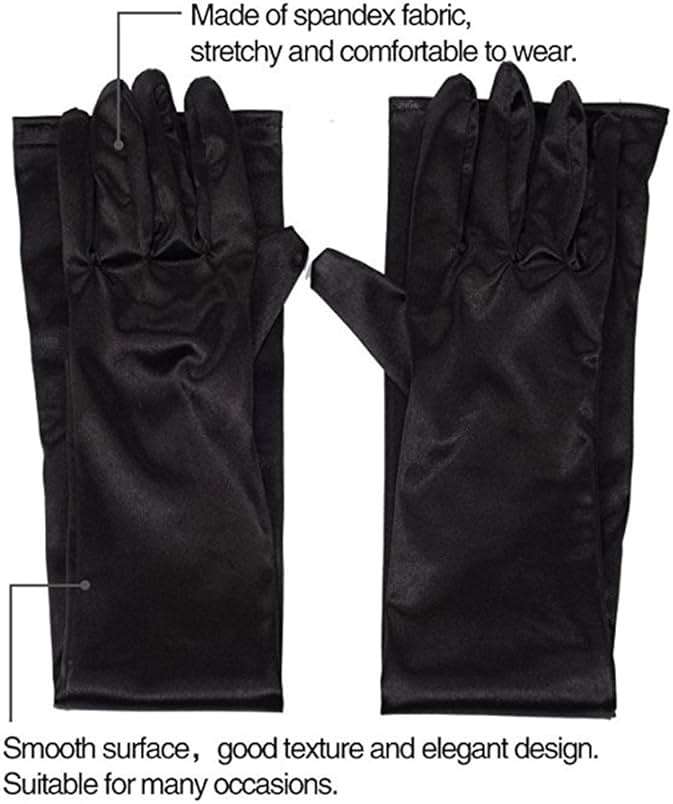 Lansian Long Opera Party Gloves for Women 1920s 20s Satin Gloves Costumes Elbow Length Bridal Evening Dress, 21 inches - Image 5