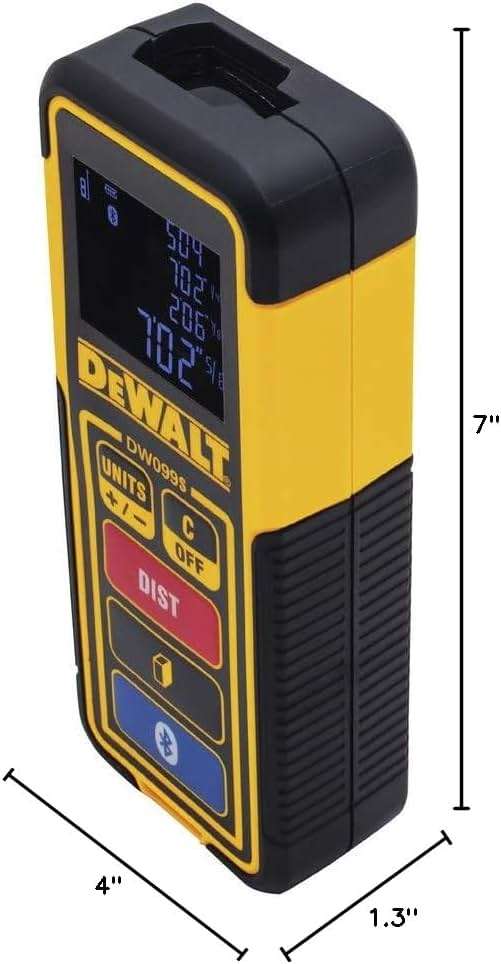 DEWALT Laser Measure Tool/Distance Meter, 100-Feet with Bluetooth (DW099S) - Image 3