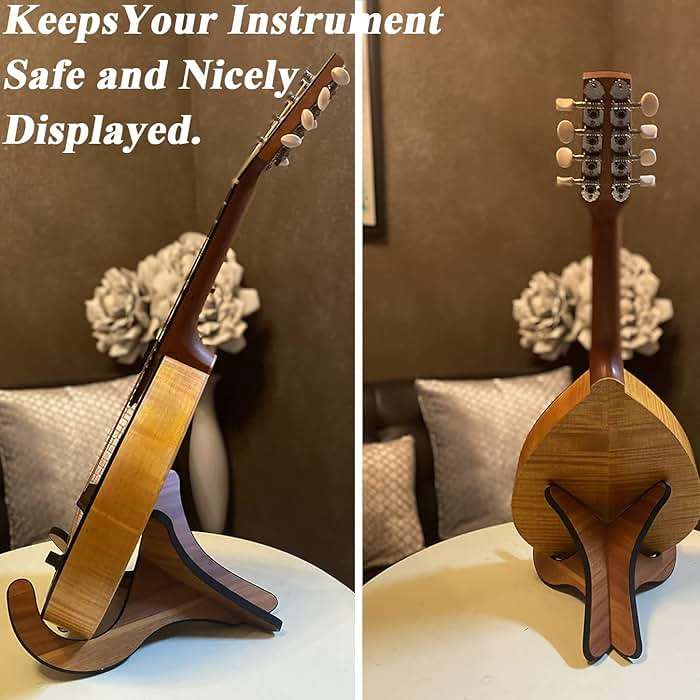 Ukulele Wood Folding Portable Stand for Mandolins and Violins - Image 2