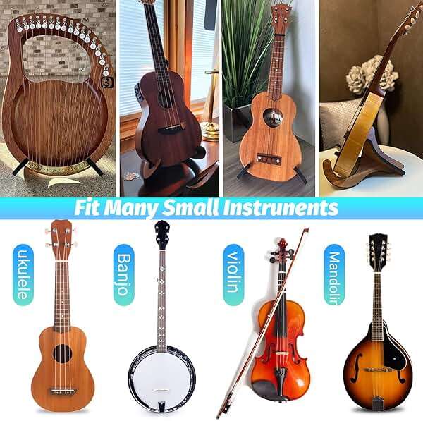 Ukulele Wood Folding Portable Stand for Mandolins and Violins - Image 5