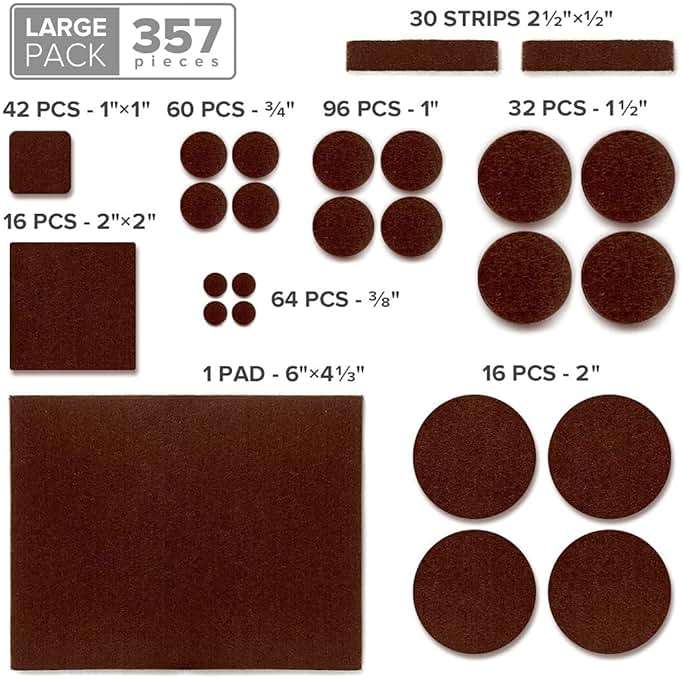 X-PROTECTOR 357 pcs Premium Huge Pack Felt Furniture Pads! Quantity of Furniture Sliders with Many Big Sizes – Your Ideal Floor Protectors. Protect Your Hardwood & Laminate Floor! - Image 5
