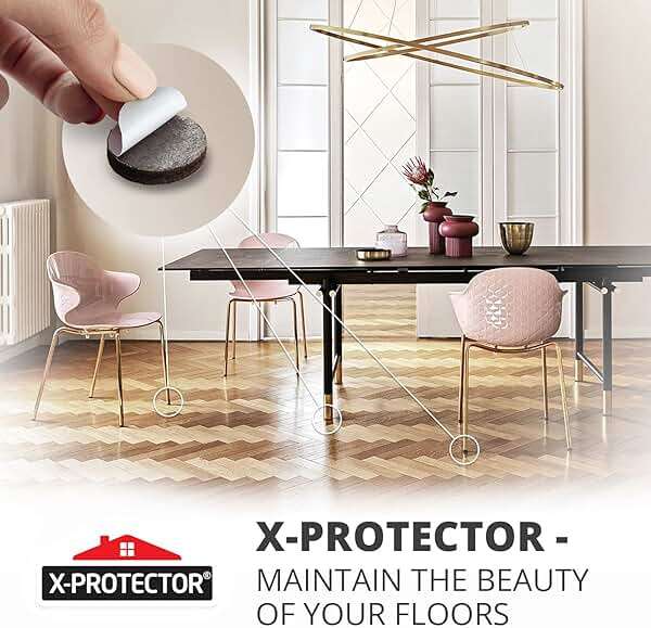 X-PROTECTOR 357 pcs Premium Huge Pack Felt Furniture Pads! Quantity of Furniture Sliders with Many Big Sizes – Your Ideal Floor Protectors. Protect Your Hardwood & Laminate Floor! - Image 6