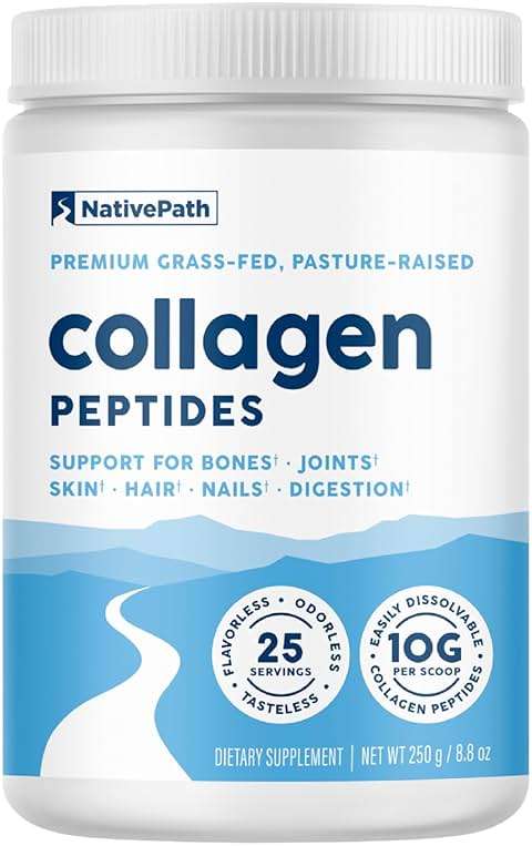 NativePath Collagen Peptides - Hydrolyzed Type 1 & 3 Collagen Powder for Skin, Hair, Nails - 8.8 oz (25 Servings) - Image 1