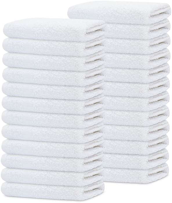 GOLD TEXTILES 120 Pack Economy White Washcloths Set (12x12 inches) - Cotton Blend Commercial Grade Cleaning Rags, Quick Drying & Soft Face Cloths, Fingertip Towels for Bathroom, Spa, Gym, and Kitchen - Image 8