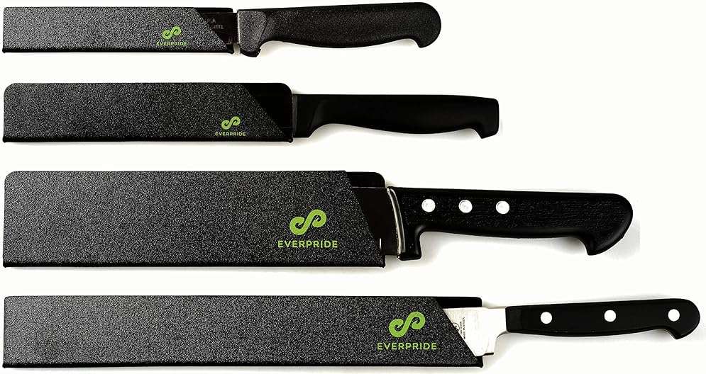 EVERPRIDE Chef Knife Sheath Set (4-Piece Set) Universal Blade Edge Cover Guards for Chef’s and Kitchen Knives – Durable, BPA-Free, Felt Lined, Sturdy ABS Plastic – Knives Not Included - Image 1