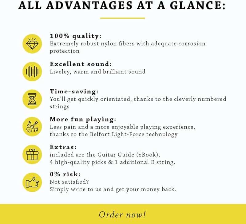 BELFORT® quality acoustic guitar strings - 6 string set - Premium coating with Phosphor Bronze (guitar strings acoustic 6 string set) BONUS: 4 Picks + 1 High E String - cuerdas para guitarra acustica - Image 7