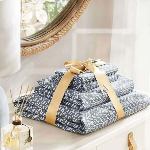 Comfort Spaces 100% Cotton Sheet Set Breathable, Lightweight, Soft with 14" Elastic Pocket Fits up to 16" Mattress, All Season Cozy Bedding, Matching Pillow Case, King Diamond Blue 4 Piece - Image 2