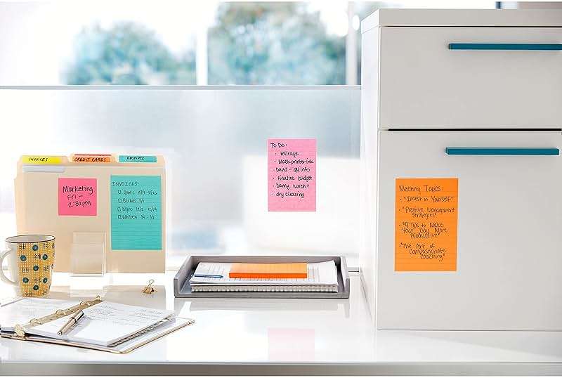 Post-it Super Sticky Notes, 15 Sticky Note Pads, Multi-Size., Back to School Supplies, Office Products, 2X the Sticking Power, Supernova Neons Collection - Image 12