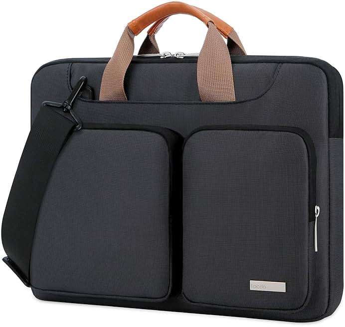 Lacdo 360° Protective Laptop Shoulder Bag, 14 inch Computer Bags for 14 inch MacBook Pro M5 Pro/Max A3426 A3427 (2026), M5/M4/M3/M2/M1 A3434 A3112 A3401 A3185 A2918 A2992 2025-2021 Messenger Bag,Black - Image 1