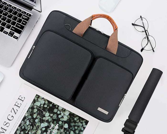 Lacdo 360° Protective Laptop Shoulder Bag, 14 inch Computer Bags for 14 inch MacBook Pro M5 Pro/Max A3426 A3427 (2026), M5/M4/M3/M2/M1 A3434 A3112 A3401 A3185 A2918 A2992 2025-2021 Messenger Bag,Black - Image 7