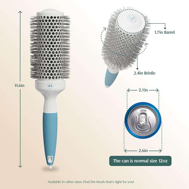 Medium Round Brushing Brush - Ceramic Hair Brush for a Smooth Salon Style Look - Professional Brushing Brush Ideal for All Hair Types - 43 mm - Image 3